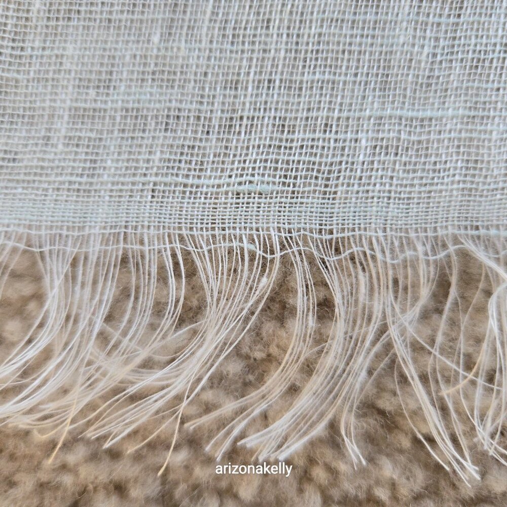 NWOT Linen Scarf Gradient Blue Ombre - Picture 4 of 14